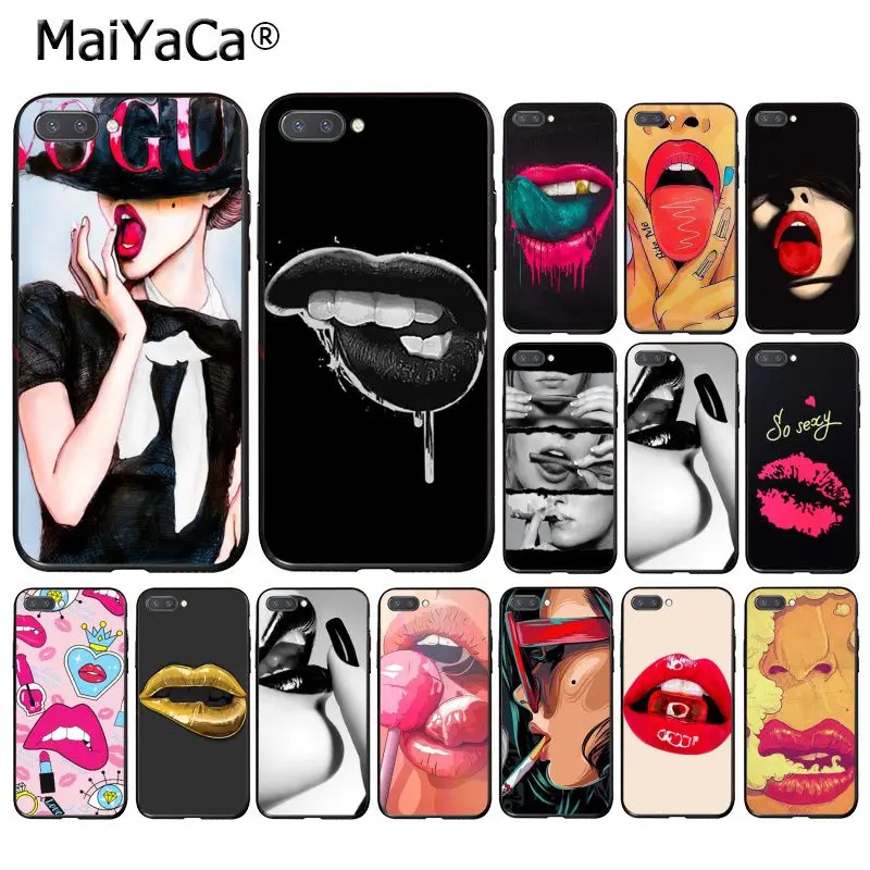 MaiYaCa модный стиль сексуальная девушка красные губы телефонный чехол для Huawei Honor 8X