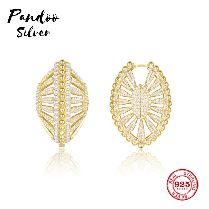 Pandoo модные очаровательные серьги из стерлингового серебра оригинал 1:1 копия
