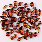 Закрепка с серебряными когтями, 50, шт.пакет фигур, смешанные цвета чая, стеклянные стразы для пришивания, для свадебного платья, обуви, сумки, самостоятельной отделки