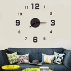 Модные 3D настенные часы, зеркальные наклейки сделай сам, декоративные акриловые настенные часы для гостиной, кабинета, творческие часы