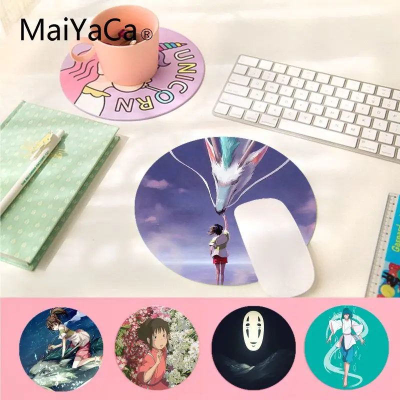 

Maiyaca Funny Studio Ghibli Spirited Away Laptop Computer round desk Mousepad Anti-Slip Laptop PC Mice Pad Mat gaming Mousepad