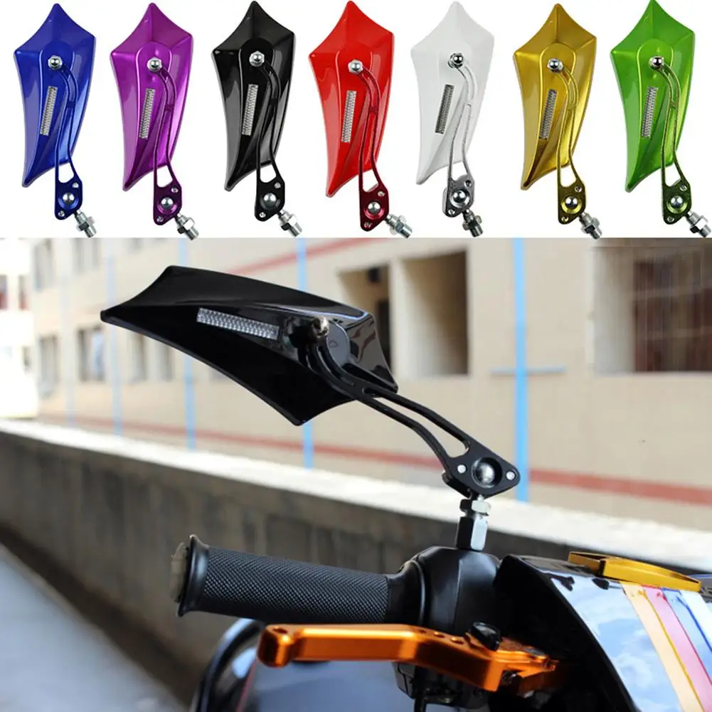 

2pcs Universal Aluminum Alloy Motorcycle CNC Pit Motocycle Side Motorcycle Rear View Mirror White