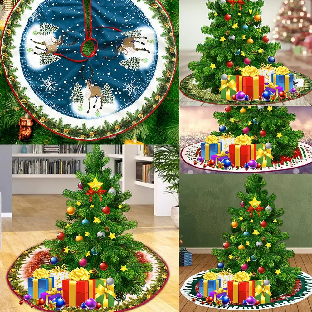 Рождественская елка юбка ковер Noel Natal Рождественское украшение для дома Рождественская юбка для елки фартуки Новогоднее украшение