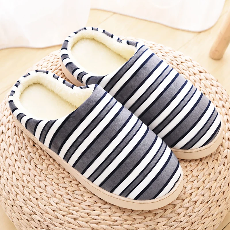 Для женщин тапочки в полоску зимние замшевые сапоги теплые Шлепанцы из