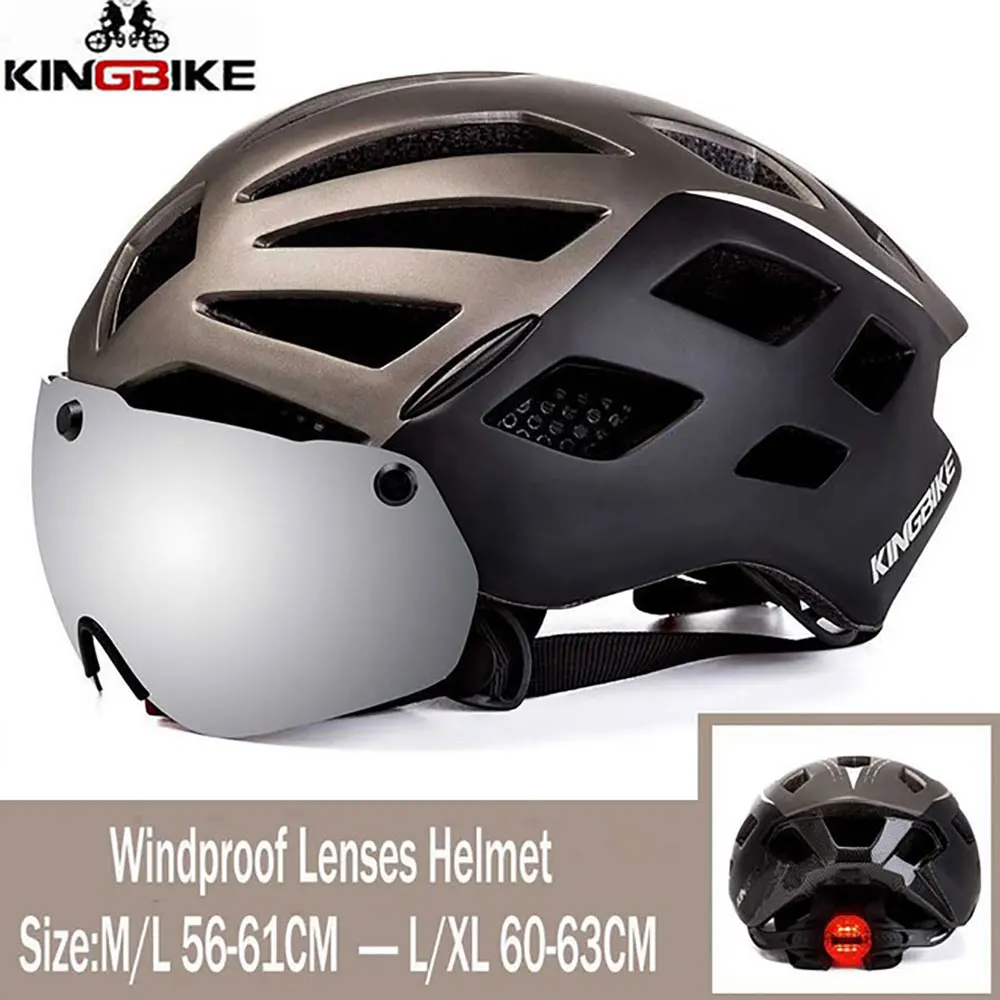 KINGBIKE, Женский велосипедный шлем с очками, ультралегкий, для мужчин, MTB, велосипедный шлем, для горной дороги, для женщин, casco, специальные велосипедные шлемы - Цвет: J-662-Black-Titanium