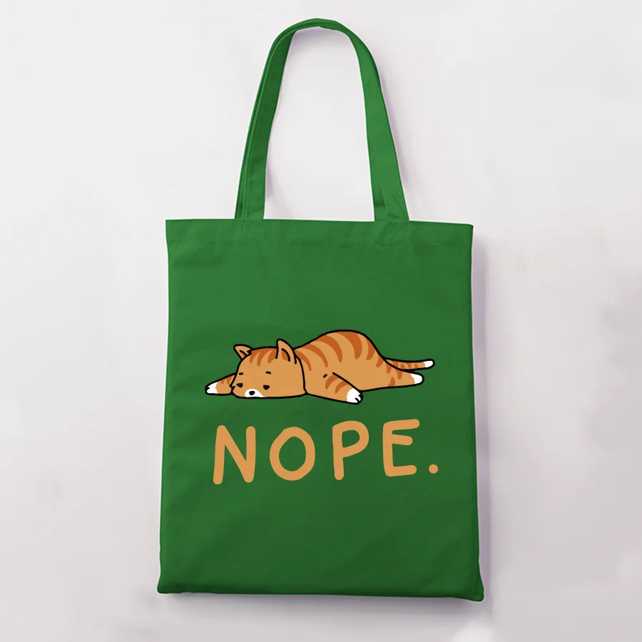 Сумка-тоут Nope Cat для покупок Милый принт с животными Модный Оригинальный дизайн