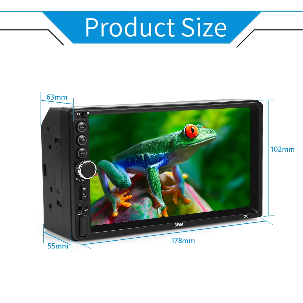 

Double DIN Head Unit Multimedia Player Touch Screen HD Multimedia Players 7 inch Display Bluetooth AUX Radio