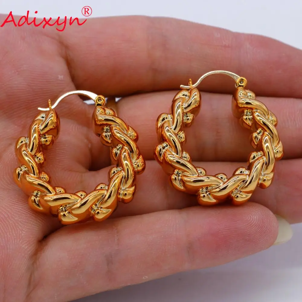 Adixyn розовые серьги золотого цвета для женщин Роскошные кольца спираль индийский
