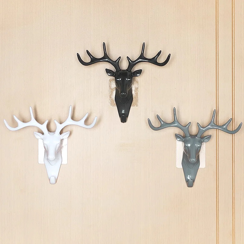 

Wall Hanging Hook Vintage Deer Head Antlers For Hanging Clothes Hat Scarf Key Deer Horns Hanger Rack Wall Decoration