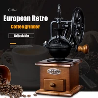 classical wooden manual coffee grinder vintage retro ferris wheel hand crank coffee beans maker spice mini burr mill grinders
