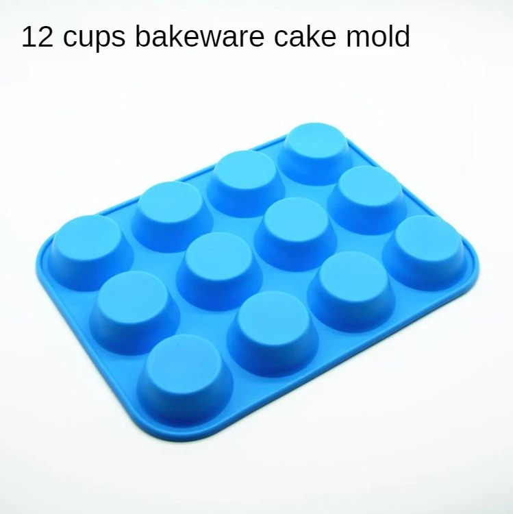 

12 Holes Muffin Cupcake Silicone Round Mold DIY Cookies Fondant Baking Pan Craft Jelly Cake Chocolate Mold Kitchen Baking Tools