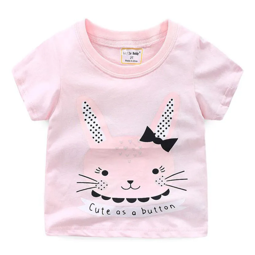 Футболка для малышей футболки из чистого хлопка с короткими рукавами и рисунком