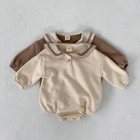0 24m autumn baby clothes sailor collar baby girl bodysuits cotton long sleeve infant toddler boys jumpsuits