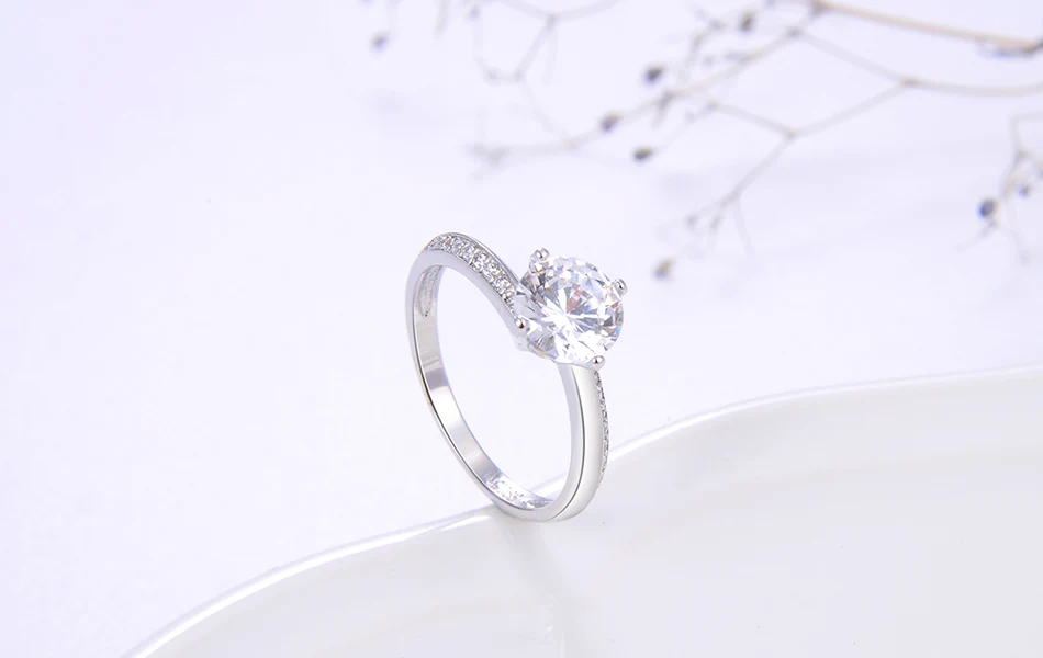 ORSA JEWELS роскошные 925 серебряные свадебные кольца пасьянс фианит AAAA круглой огранки подлинные кольца обручальные вечерние ювелирные изделия SR152