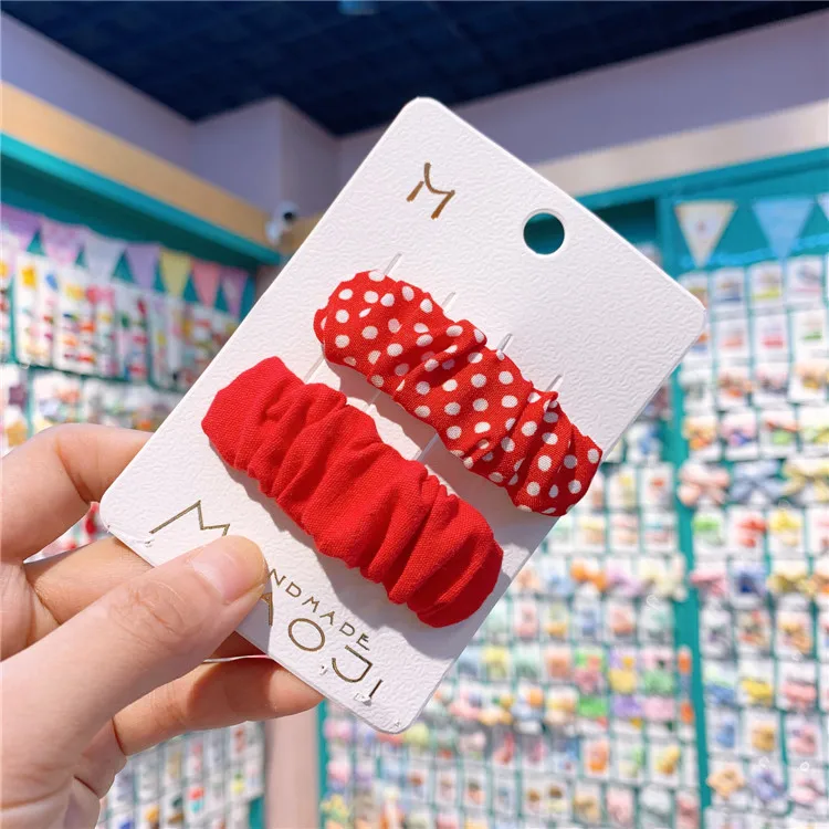 Pinza de pelo de estilo coreano para ni&ntilde;as peque&ntilde;as, horquillas con estampado de puntos, herramientas de peinado para el cabello para ni&ntilde;os, Clip Bb Ins, horquilla, pasadores, accesorios para el cabello-2