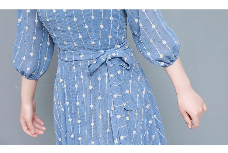 

2021 New Summer Korean version of large-size shredded floral chiffon dress women's long summer show thin high skirt beach skirt