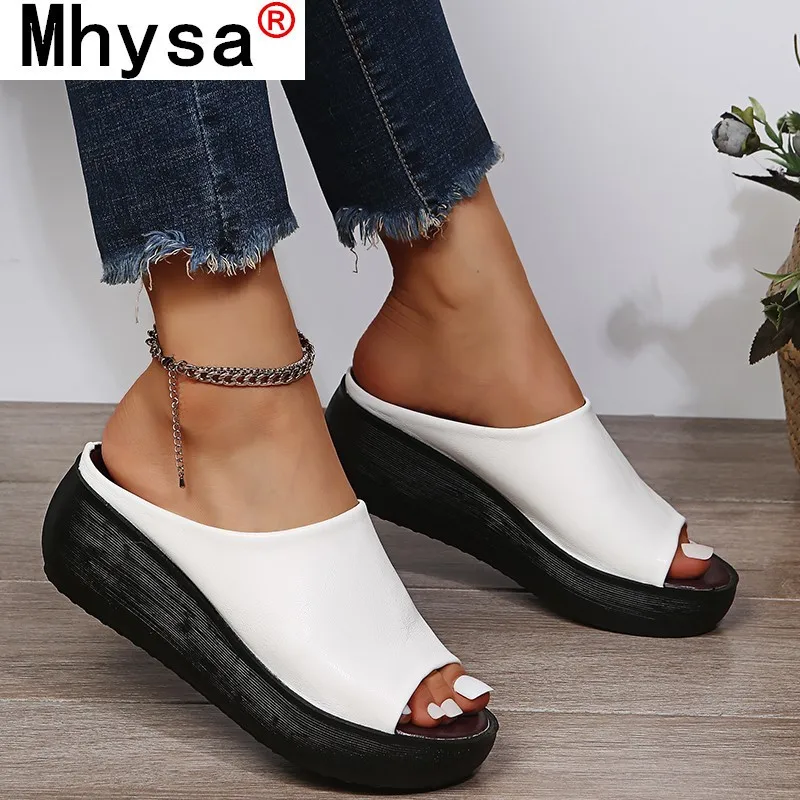 2020 Новая женская летняя обувь Шлепанцы на плоской подошве Круглый носок Сандалии