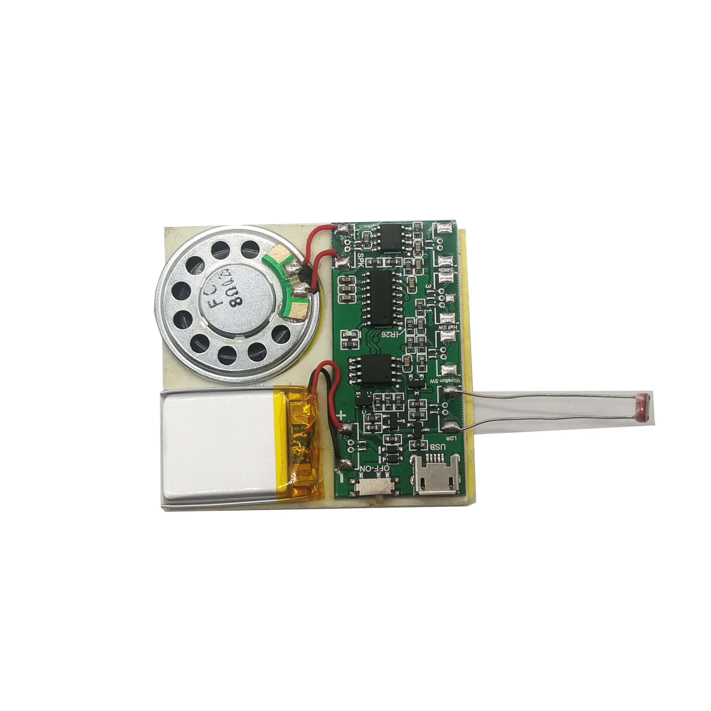 Factory directly Light Activated MP3 Recordable PCB Sound Module USB Downloadable Sound Module for Greeting and birthday Cards