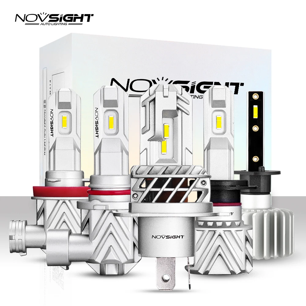 NOVSIGHT Mini H4 H7 светодиодная лампа для автомобильных фар 6000 К белый H1 H8 H9 H11 9005 HB3 9006 HB4
