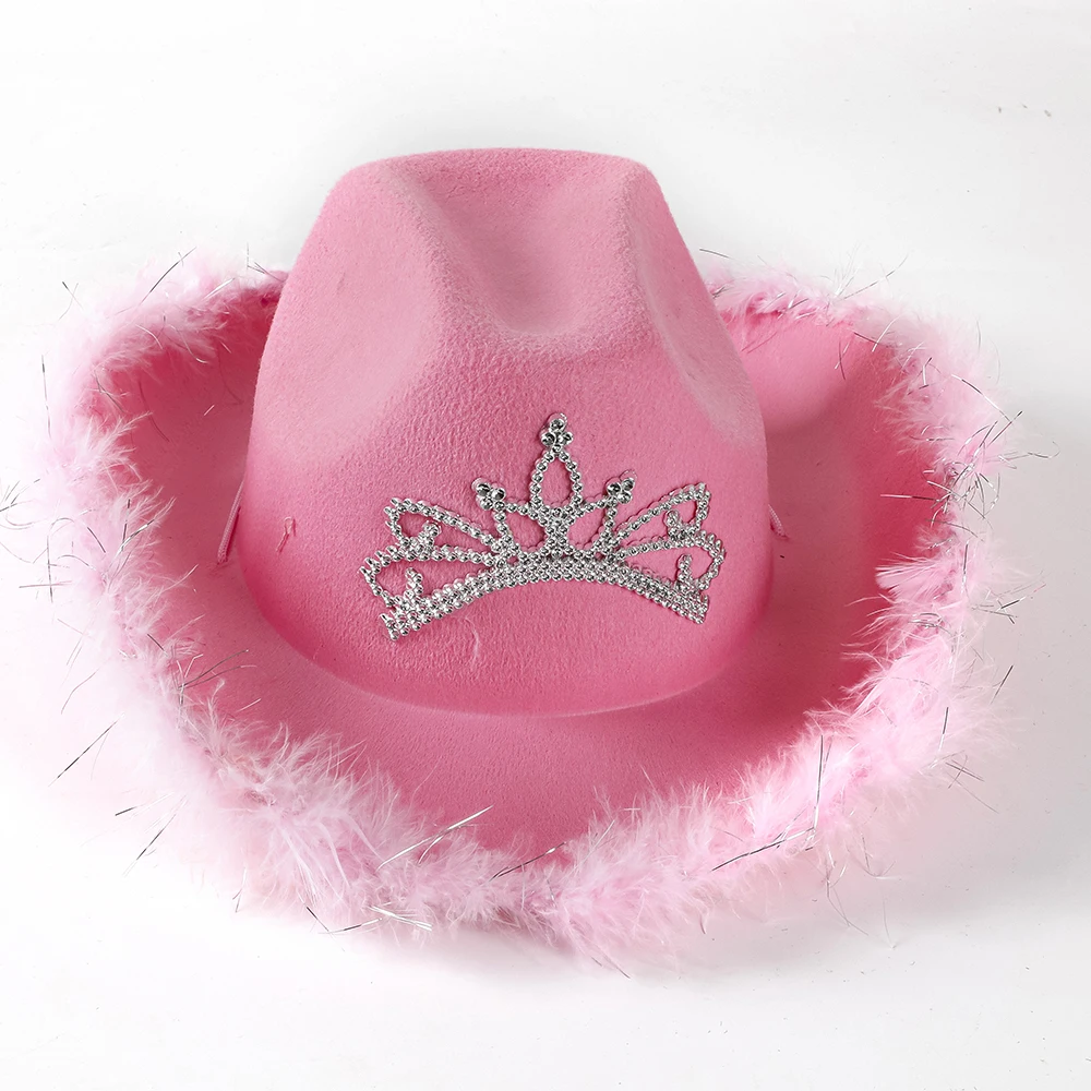 Новая ковбойская шляпа в западном стиле женская модная розовая для вечерние с