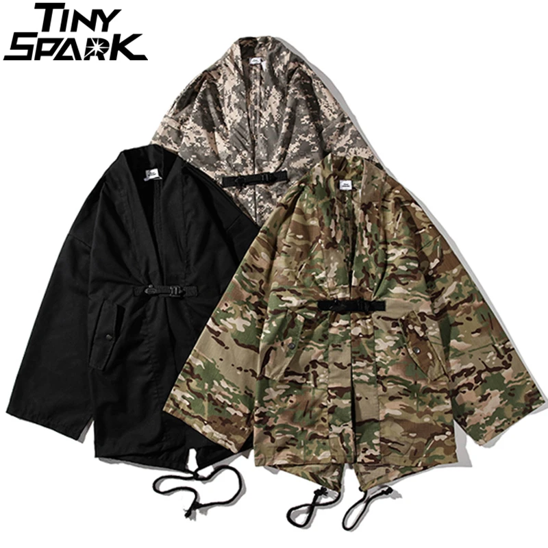2019 Мужская камуфляжная куртка в японском стиле уличная ретро одежда кимоно Harajuku