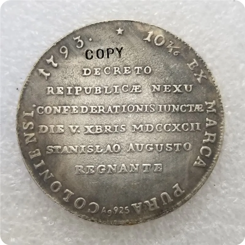 1793 польская Монета КОПИЯ памятные монеты-копии монет медаль коллекционные монеты