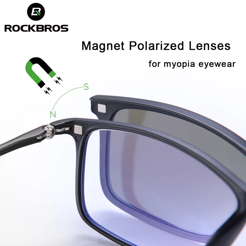 ROCKBROS Cycling Customized Myopia Sunglasses UV400 Nearsighted Glasses Double Lens Polarized Lens Driving Bike Bicycle Eyewear