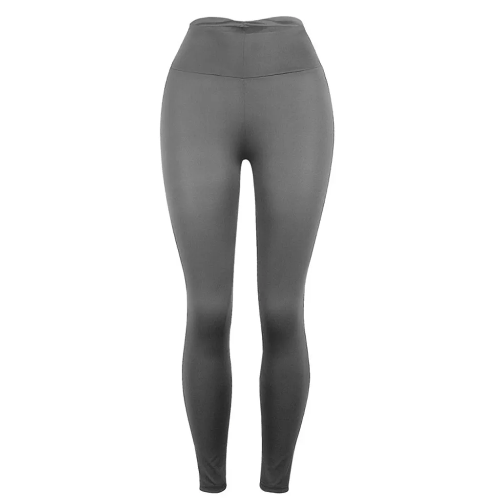 High quality Women Solid Sports Tight Pants Workout Leggings Fitness Yoga Stretchy Gym ropa mujer 2020 New | Спорт и развлечения