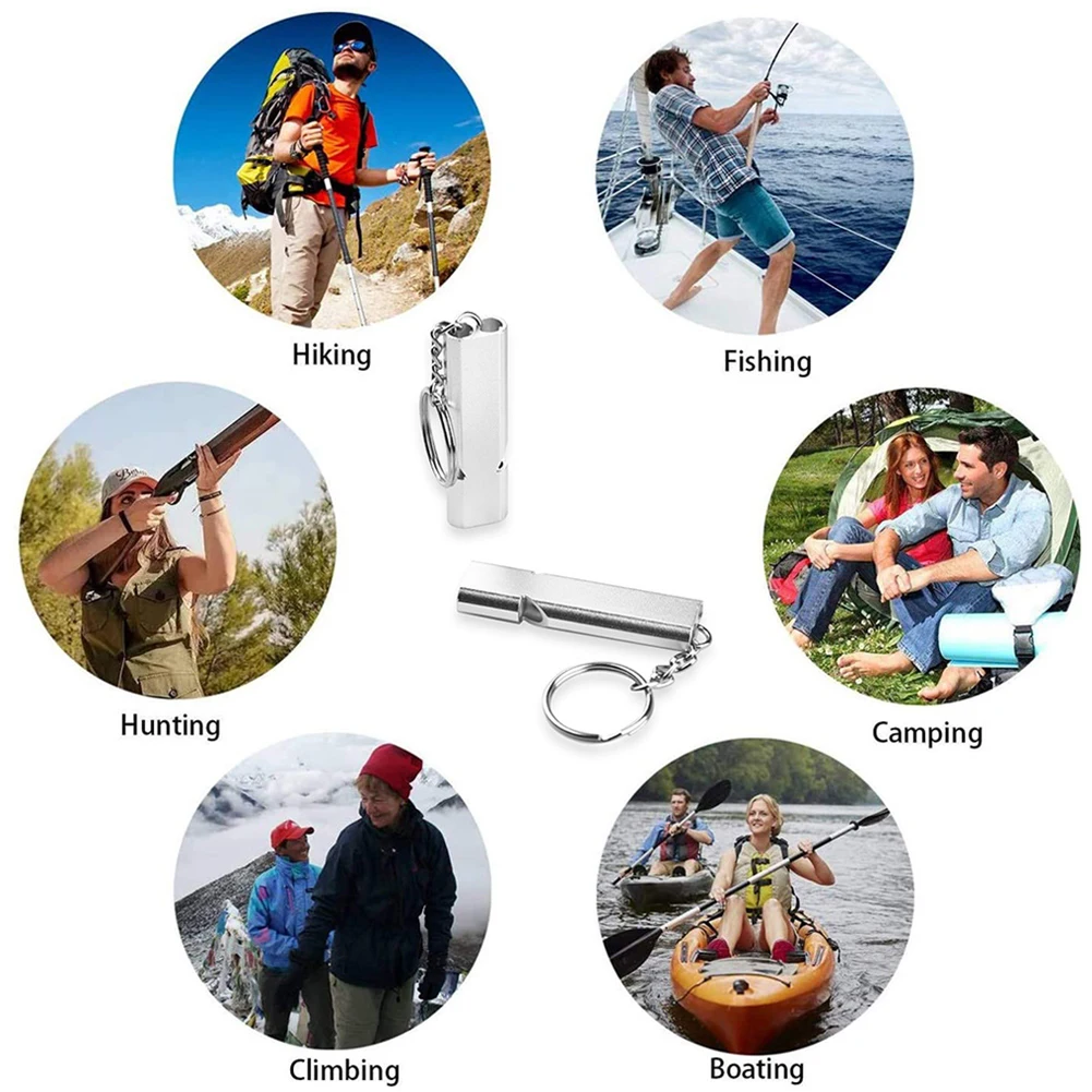 

Emergency Multifunction Equipment Kit 2pcs Outdoors Whistle Keychain Camping Hiking Hunting Emergency Survival Tools