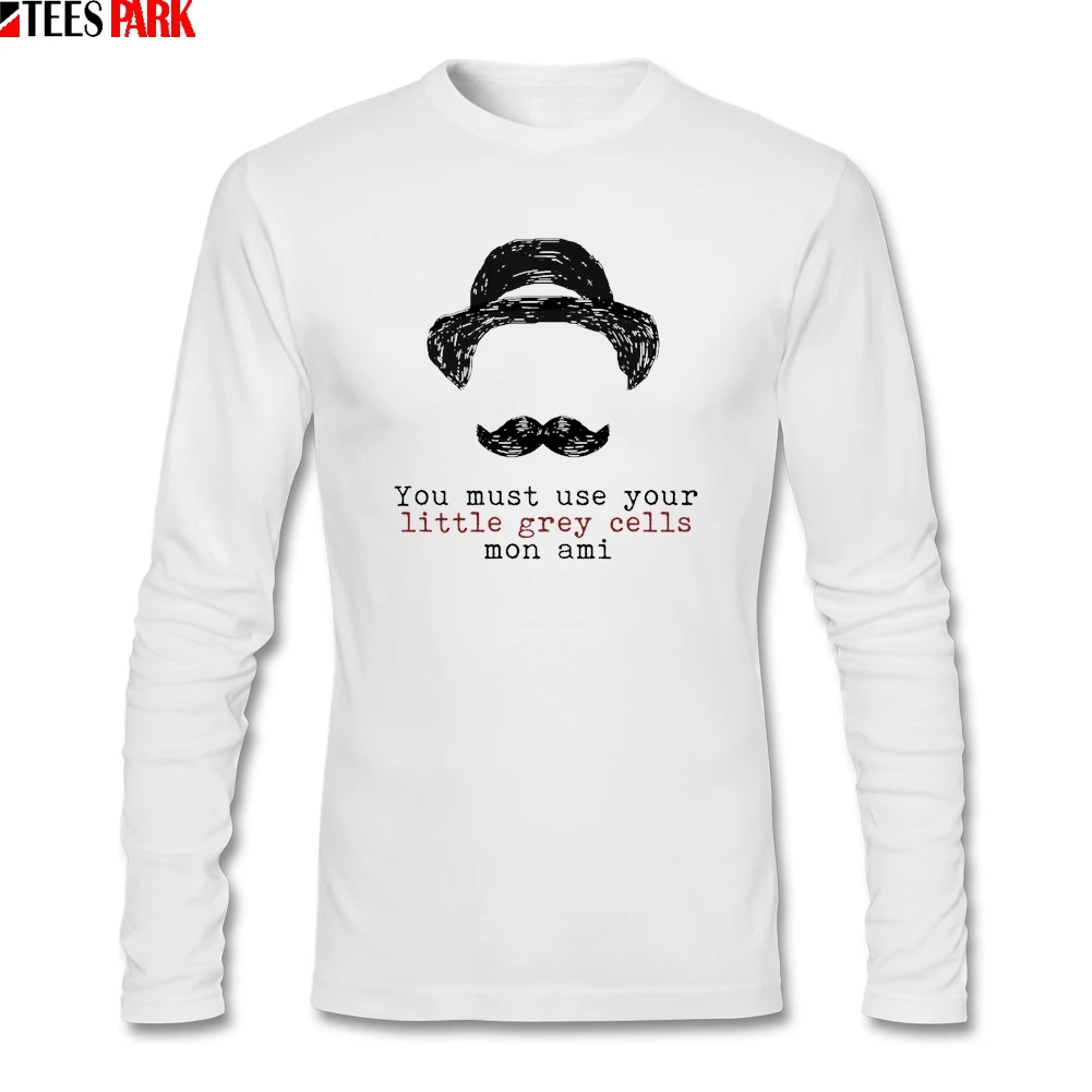 Агата Кристи Эркюль Пуаро Мужская футболка с длинным рукавом на заказ Большие