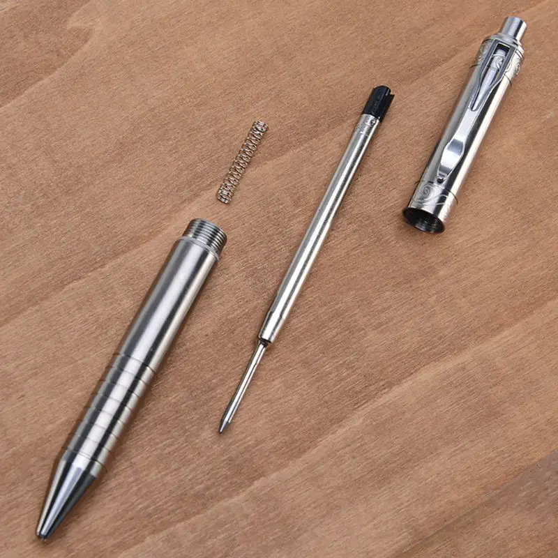 

Solid Titanium Alloy Gel Ink Pen Vintage Bolt Action Writing Tool Stationeries