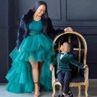 Модная темно-зеленая многослойная юбка из тюля Hi, 2020, шикарная пышная длинная юбка из тюля с оборками, женские вечерние Тюлевая юбка макси