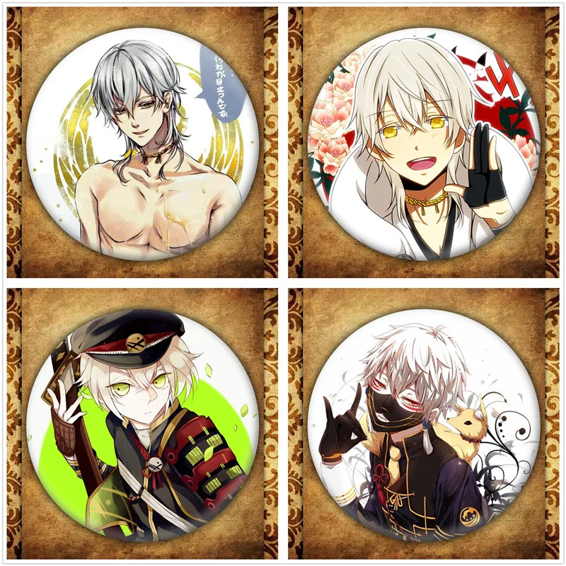 

Japanese Anime Game Touken Ranbu Online Display Badge Fashion Cartoon Figure Imanotsurugi Brooches Pin Jewelry Accessories Gift