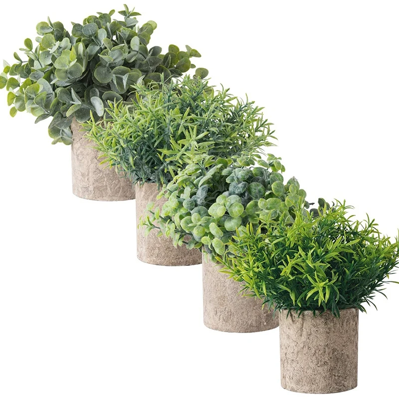 Набор из 4 мини горшечных искусственных растений искусственное растение