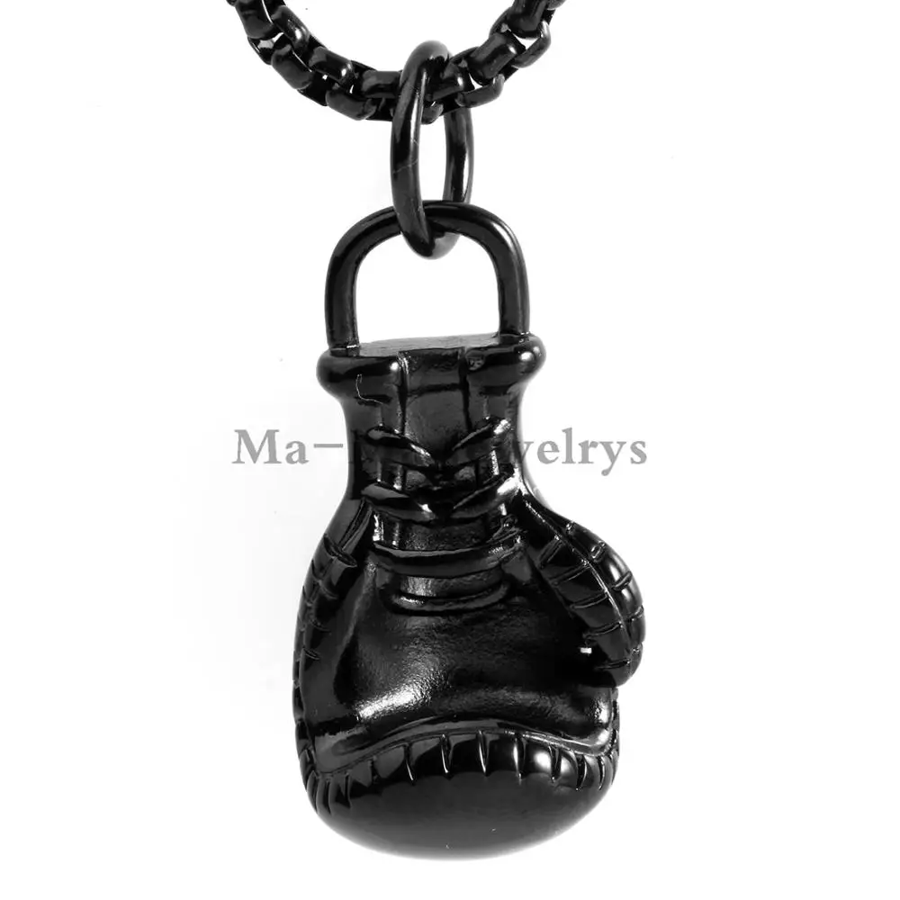 

Black Stainless Steel Glove Pendant Necklace Men's Boxing Glove Fitness Sports Jewelry