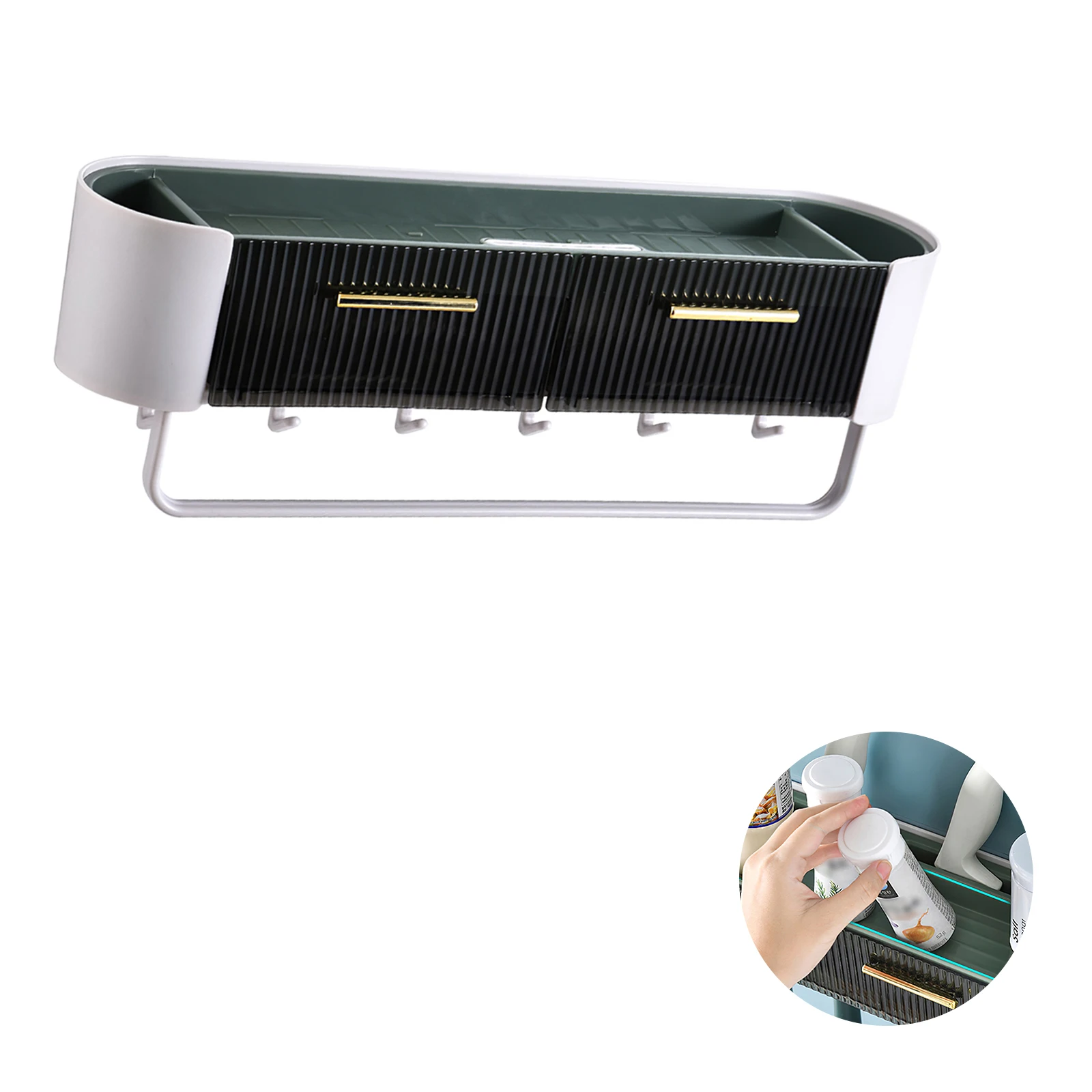 

New Kitchen Racks Removable Seasoning Bottle Storage Shelf Stickers with Lengthened Non-marking Sticker for Kitchen Storage