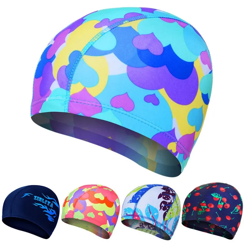 

MIMY High Stretch Adult Swimming Cap Waterproof Waterproof Stretch Comfortable Ear Protection Long Hair Universal Swimming Cap