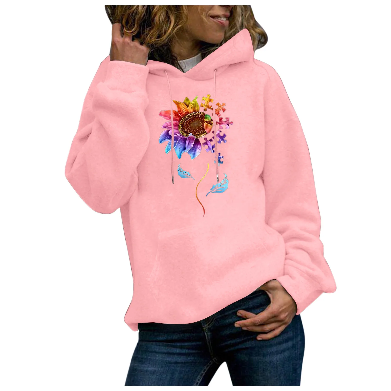 59# Sweatshirts 2021 Print Womens Long Sleeve Hoody Jumper Pullover Top Blouse Women's Sweatshirt Poleron Sudadera Con Capucha