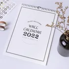 Простой настенный календарь на 2022 год, еженедельный ежемесячный планировщик, органайзер, Подвесной Настенный календарь для дома и офиса, ежедневный планировщик