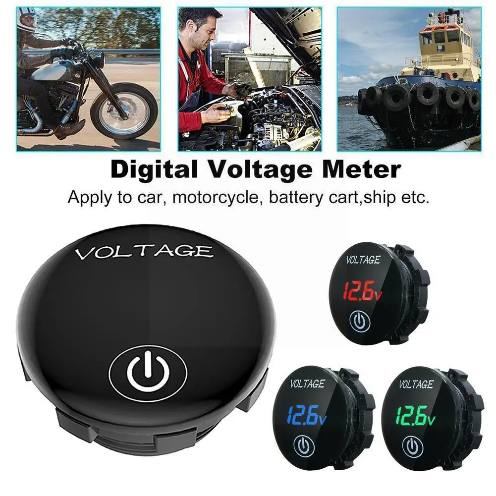 

Мини-круглый водонепроницаемый Вольтметр для мотоцикла с ЖК-дисплеем