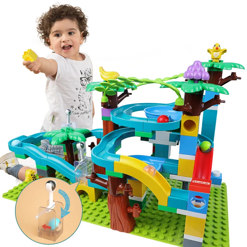 Большой конструктор marble run совместимый Классический горка замок сделай сам