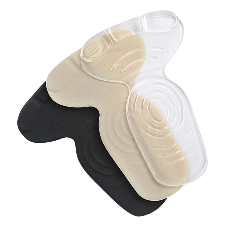 

3 Pairs of Self Adhesive High Heel Pads Thickened Anti-wear Heel Cushion for Lady (Black Transparent and Apricot)