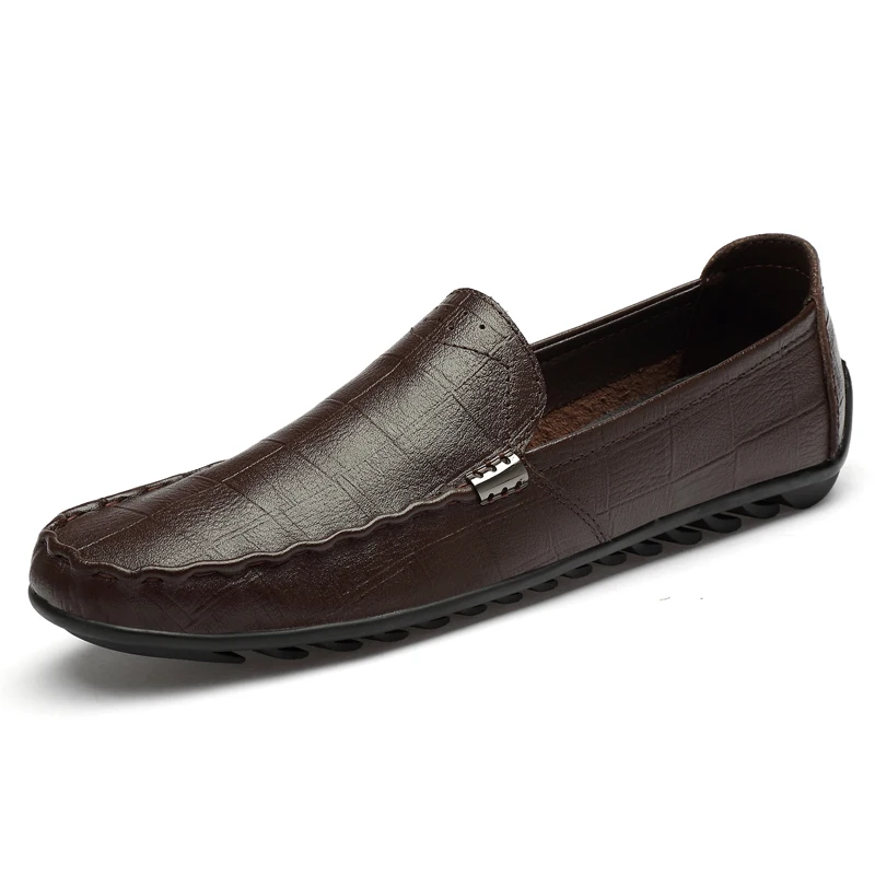 

New Fashion Leather Men Casual Shoes Men Flat Shoes Breathable Loafers Men Genuine Leather Comfortab Plus Size 37-46 Moccasins *
