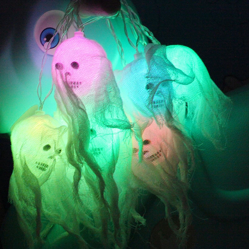 Ужас Хэллоуин Ghost String Light 10 светодиодный 2 5 м ЕС AC220V белый цвет украшение для