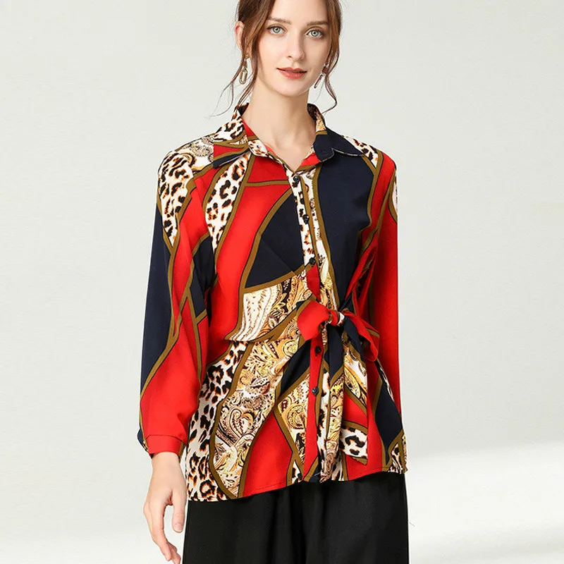 2020 most popular autumn shirt  women's slim fat cover belly shirt is thin autumn shir tMature and elegant style shirt