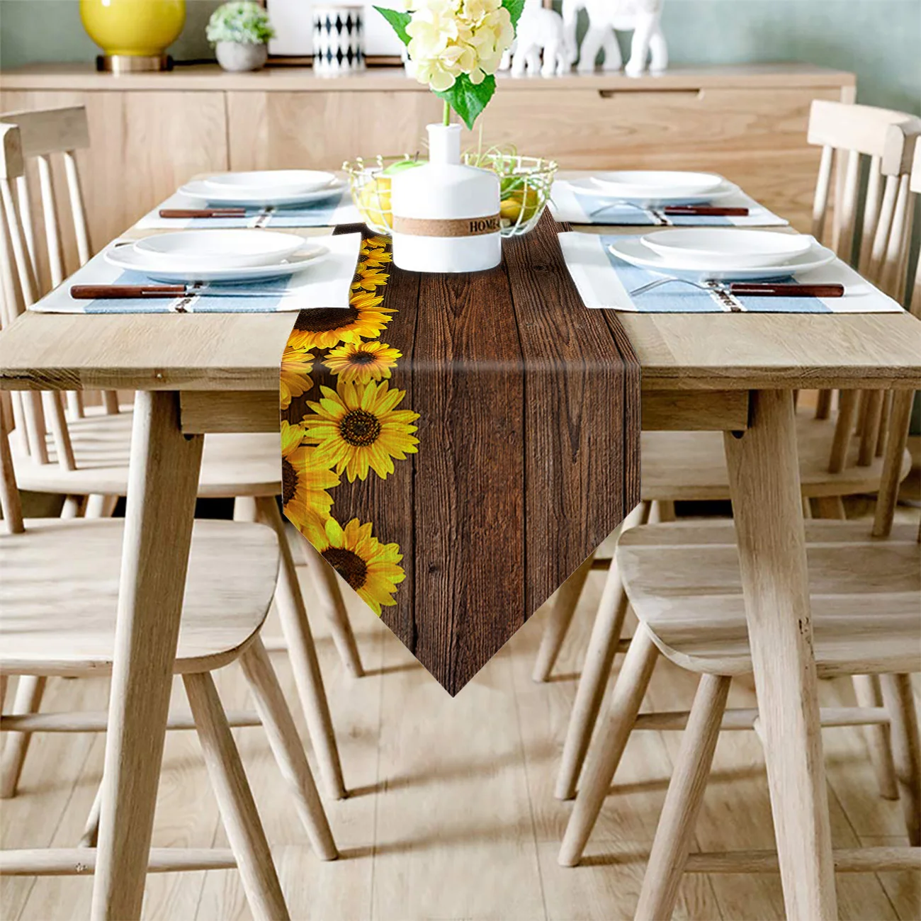 Настольная дорожка шарфы Подсолнухи деревянная кухонная настольная для ужина
