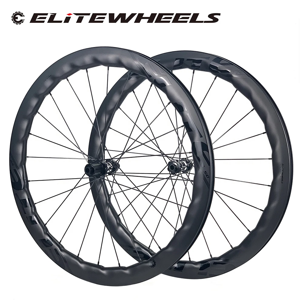 

ELITEWHEELS Road Disc Carbon Wheel DT 350S/240 Center Lock 6 Bolt Lock Hub 24-24H 50mm Depth Wheelset For Cyclocross Cycling