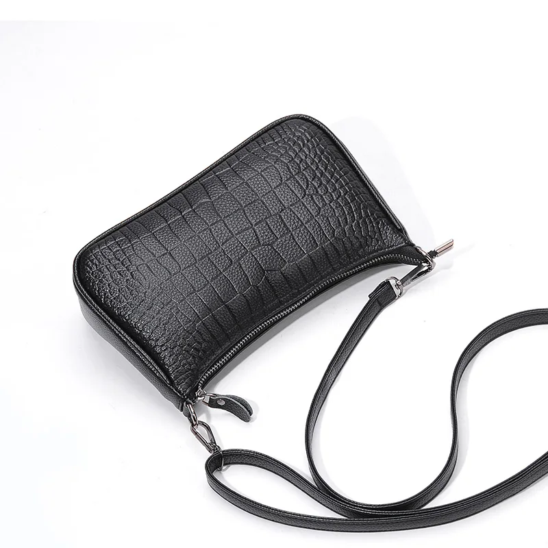

Fashion Underarm bag For Women Genuine Leather Shoulder Bag cowhide Armpit Black Bag French Subaxillary Bag Designer Handbag