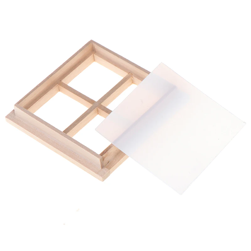 

Best Sale Dollhouse Miniature Wooden 4 Pane Window DIY Accessory