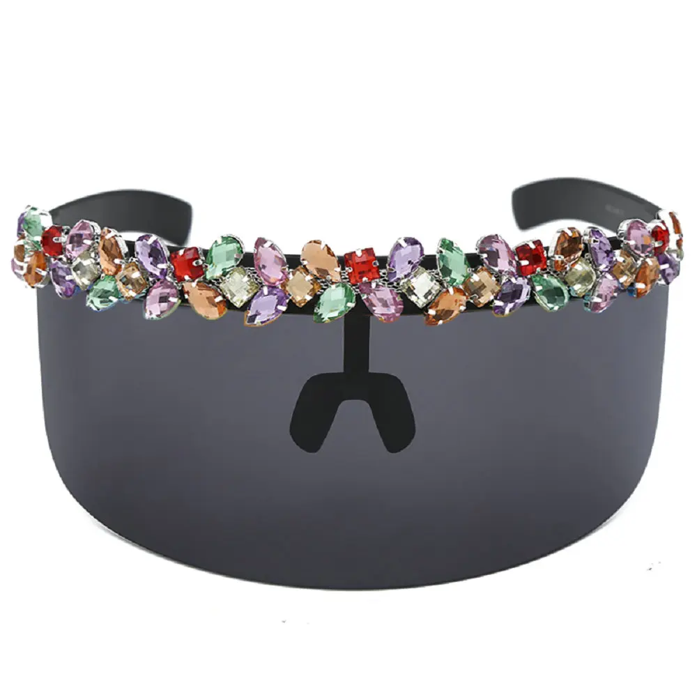 Новинка 2019 г. модные солнцезащитные очки в большой оправе с козырьком для